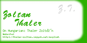 zoltan thaler business card